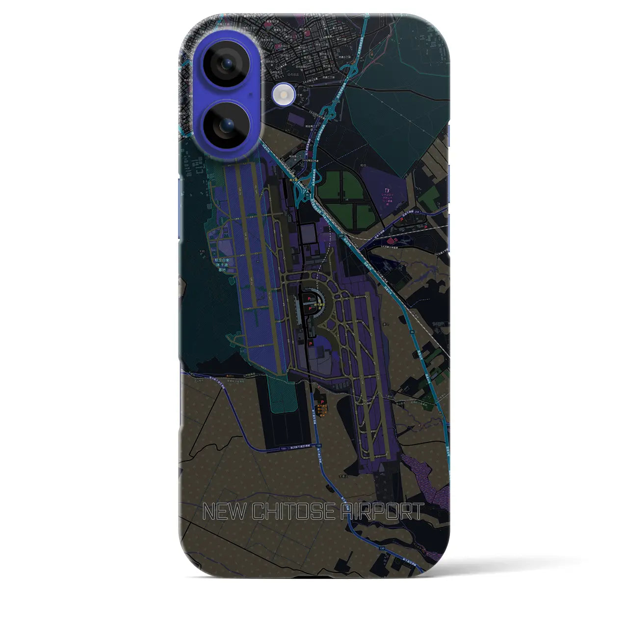 【新千歳空港(北海道)】地図柄iPhoneケース(バックカバータイプ)