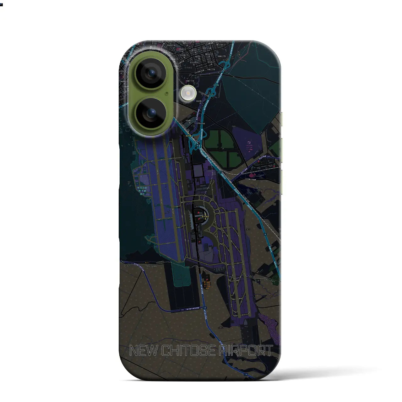 【新千歳空港(北海道)】地図柄iPhoneケース(バックカバータイプ)