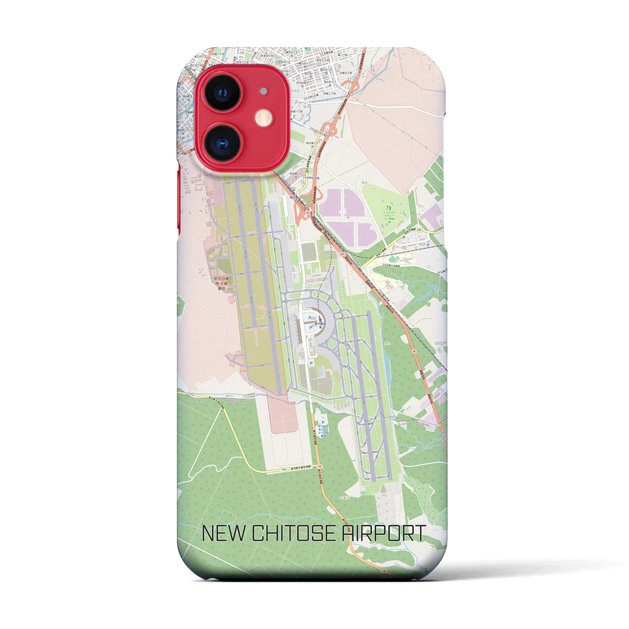 【新千歳空港(北海道)】地図柄iPhoneケース(バックカバータイプ)