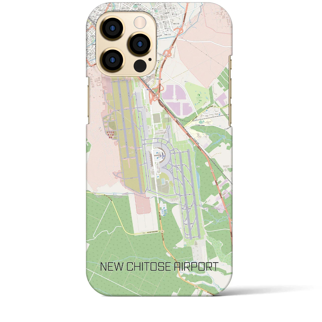 【新千歳空港(北海道)】地図柄iPhoneケース(バックカバータイプ)