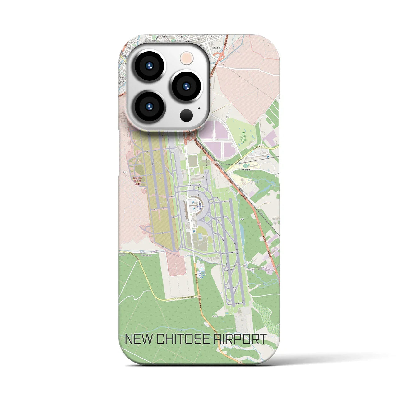 【新千歳空港(北海道)】地図柄iPhoneケース(バックカバータイプ)