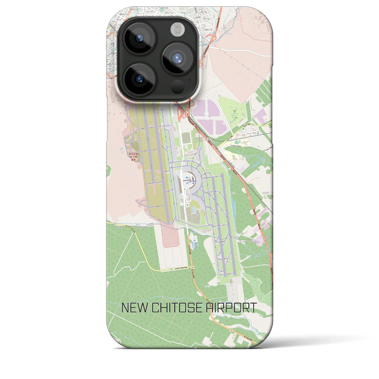 【新千歳空港(北海道)】地図柄iPhoneケース(バックカバータイプ)