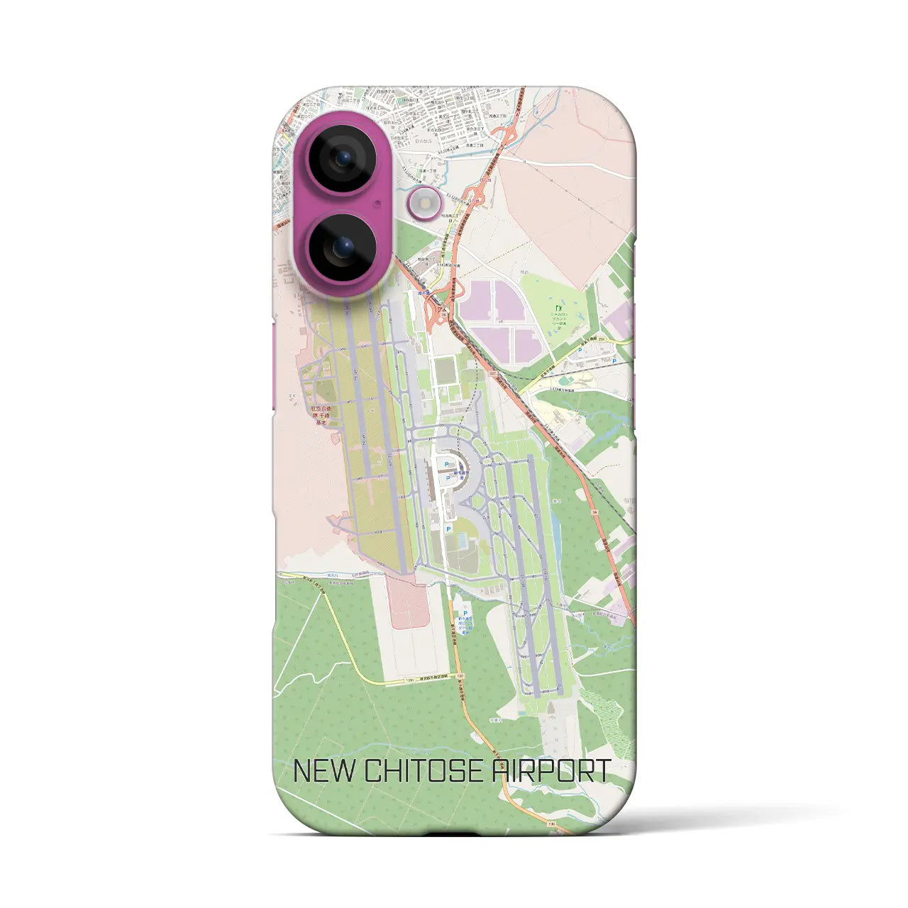 【新千歳空港(北海道)】地図柄iPhoneケース(バックカバータイプ)