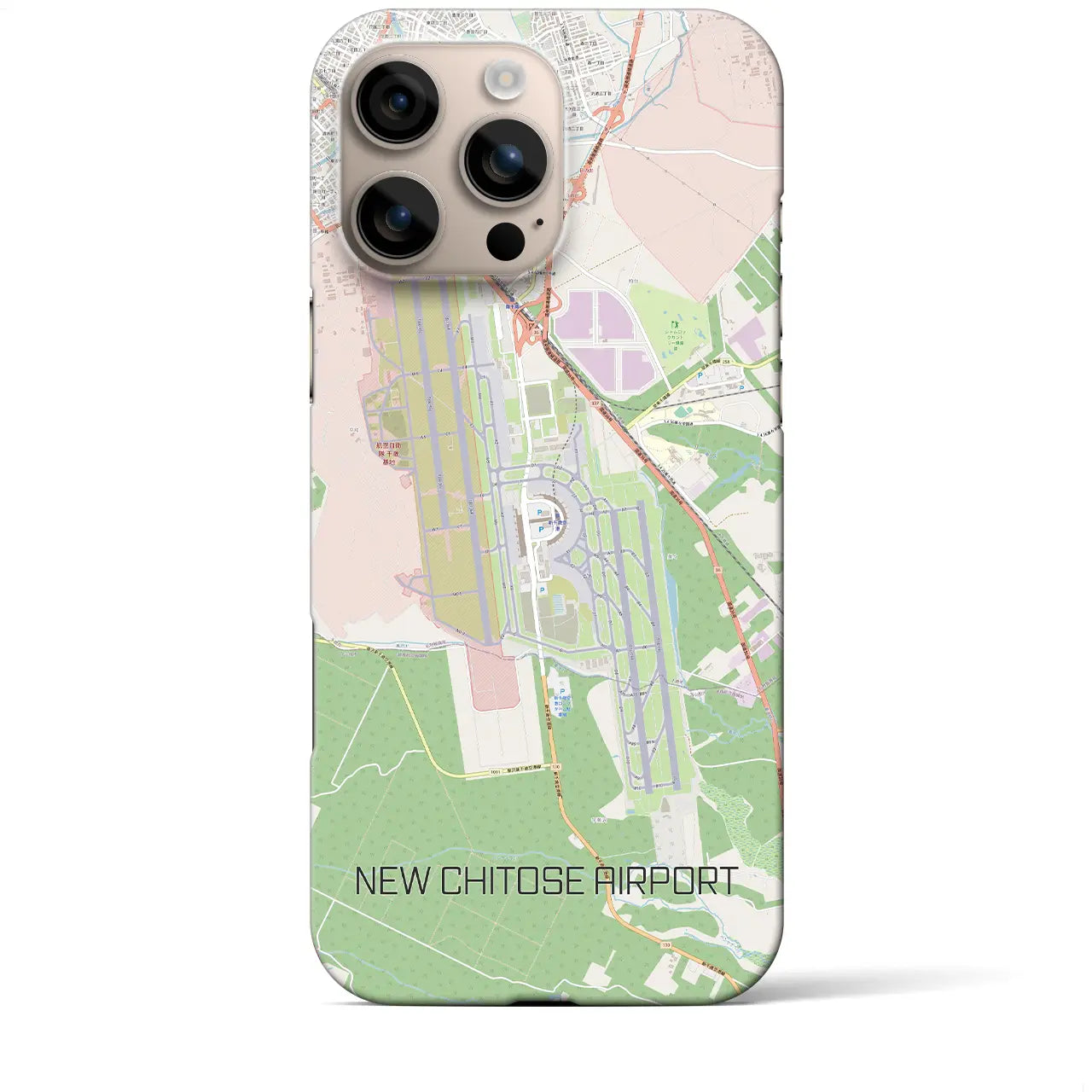 【新千歳空港(北海道)】地図柄iPhoneケース(バックカバータイプ)