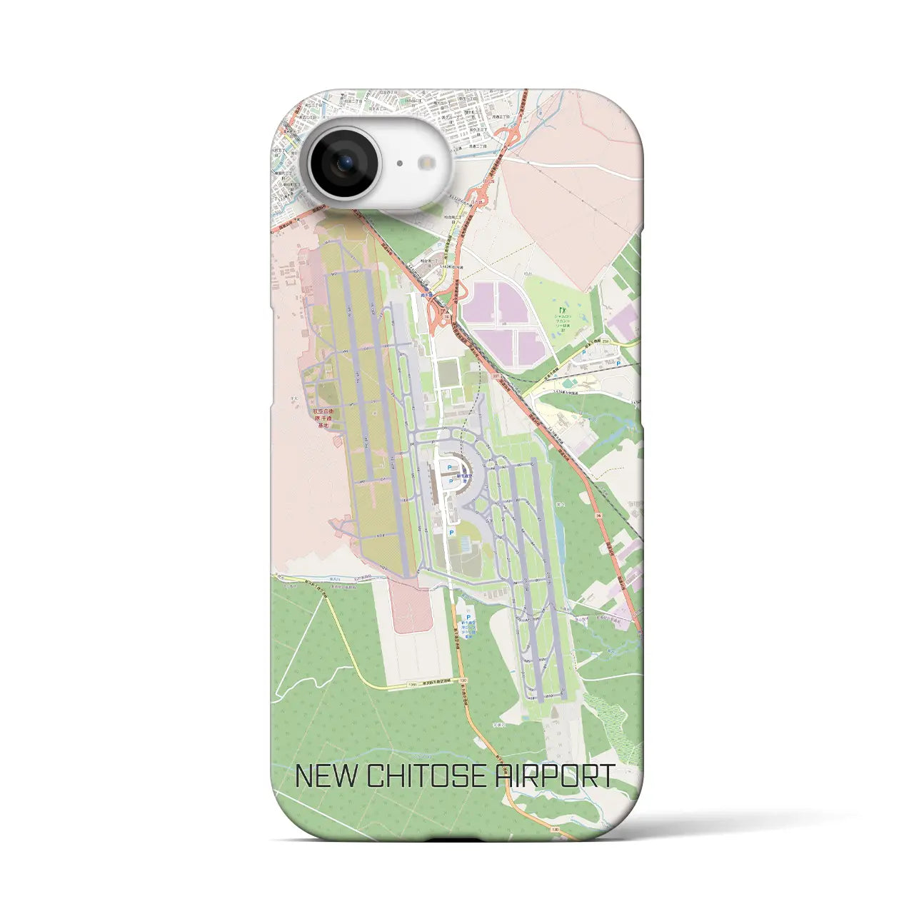 【新千歳空港(北海道)】地図柄iPhoneケース(バックカバータイプ)