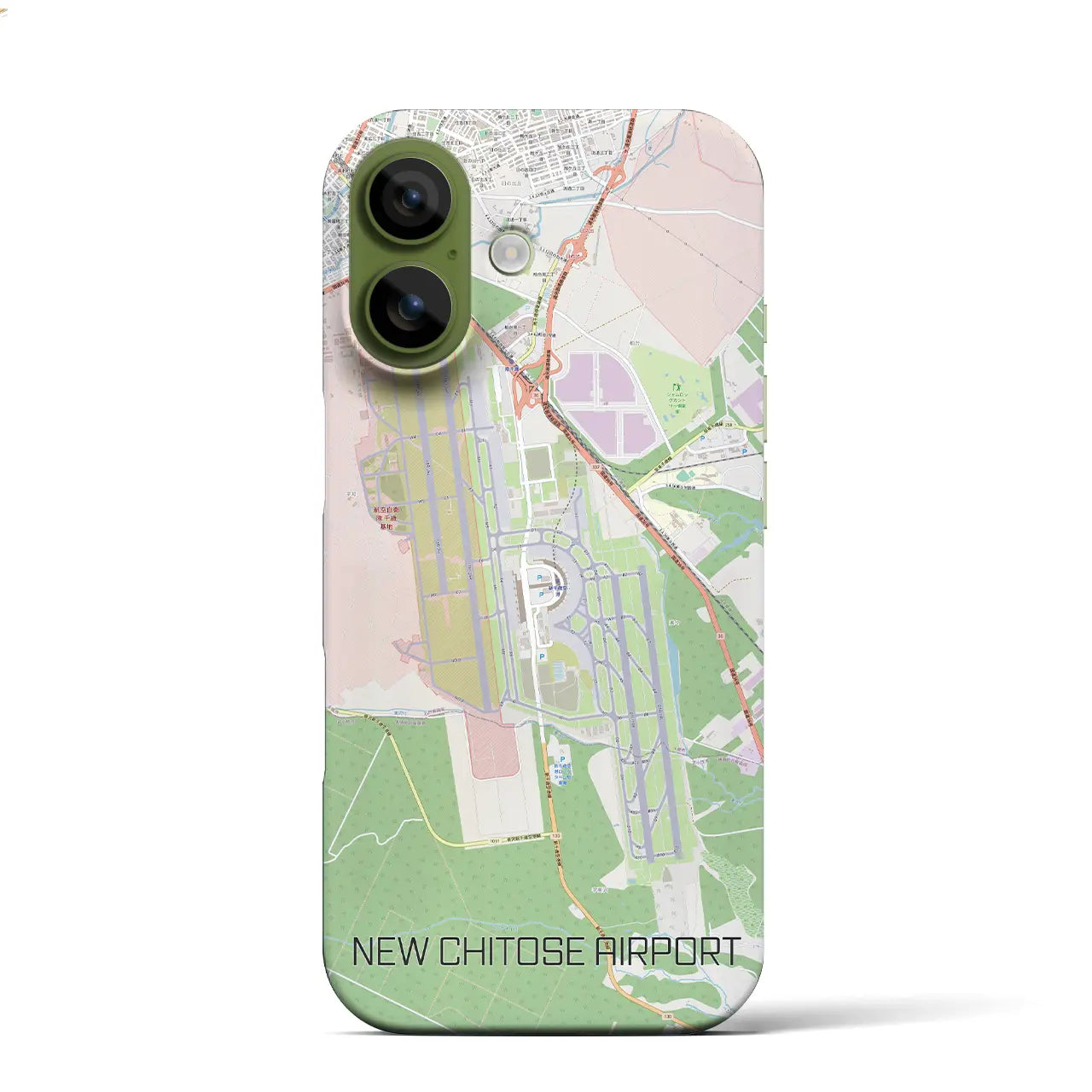 【新千歳空港(北海道)】地図柄iPhoneケース(バックカバータイプ)