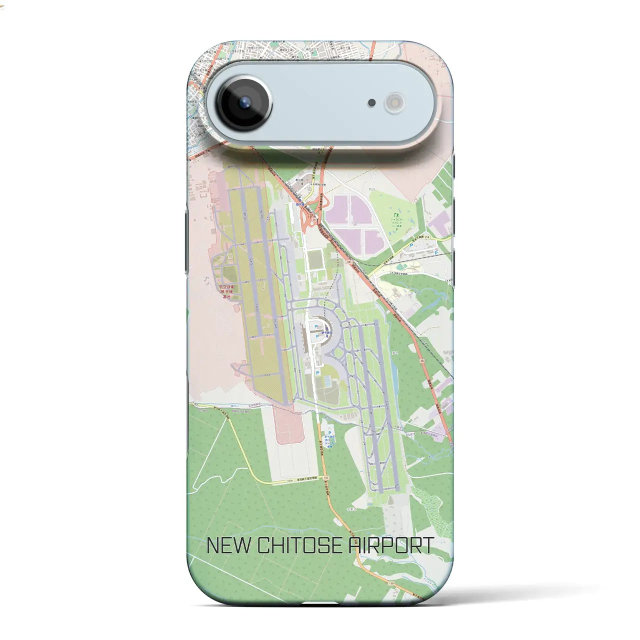 【新千歳空港(北海道)】地図柄iPhoneケース(バックカバータイプ)