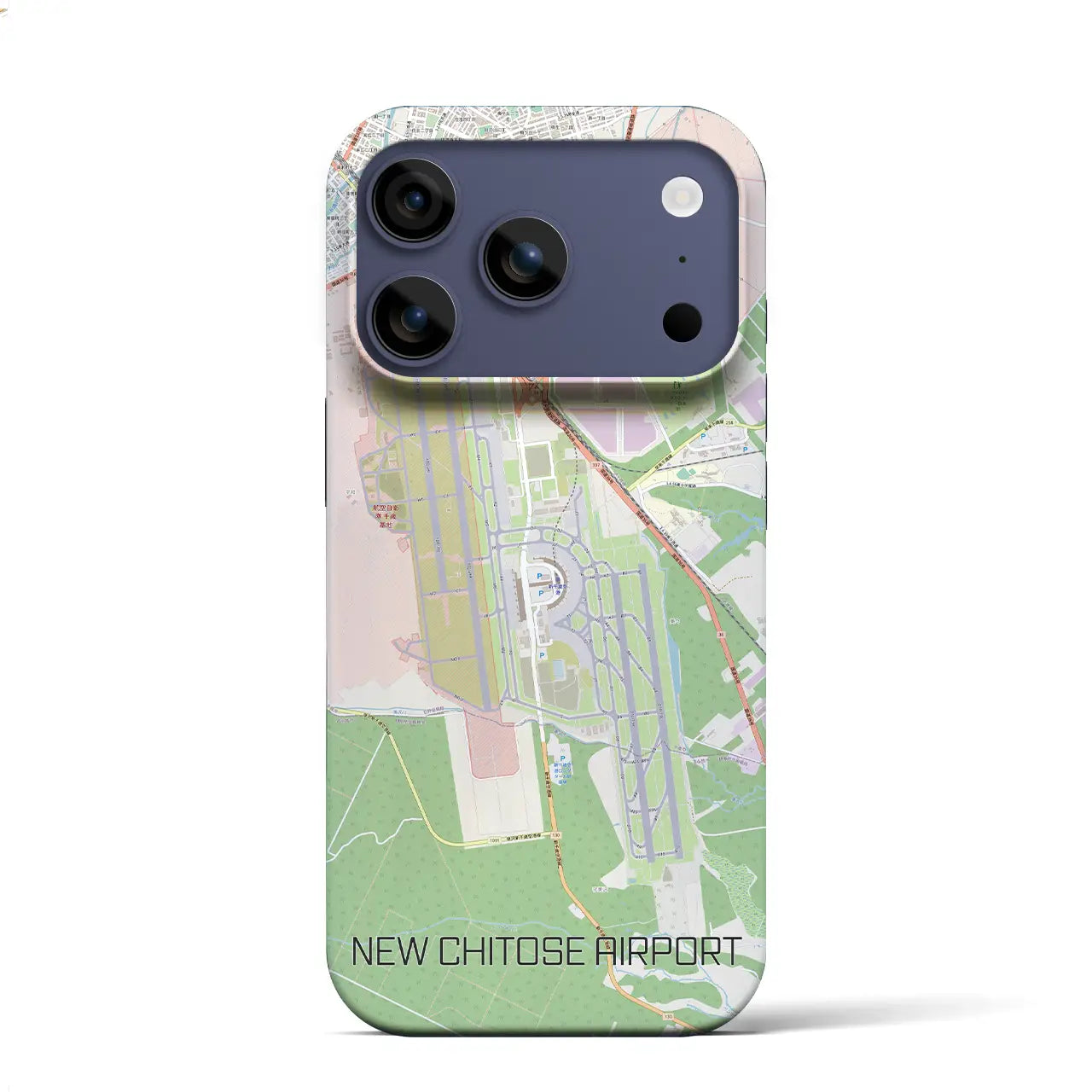 【新千歳空港(北海道)】地図柄iPhoneケース(バックカバータイプ)