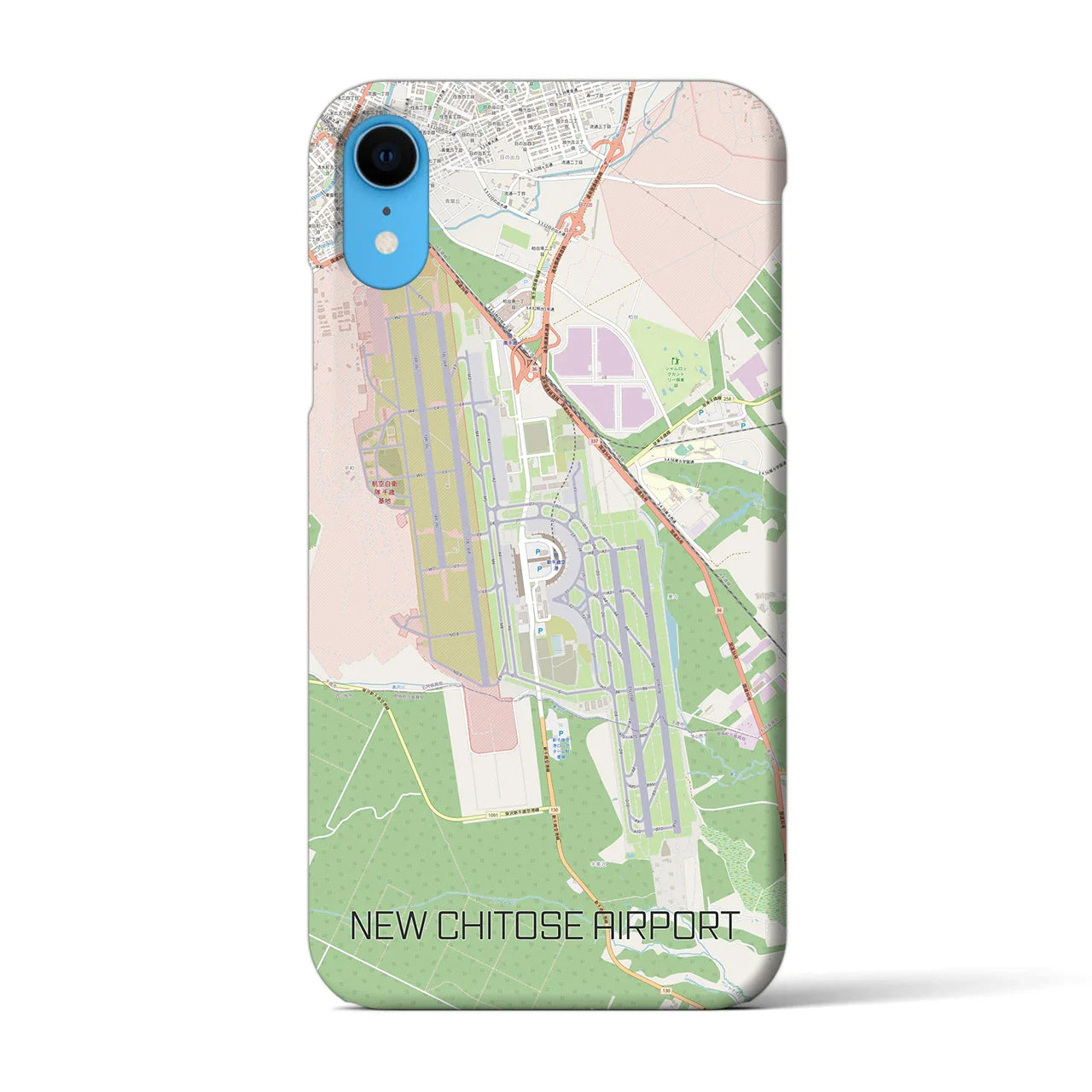 【新千歳空港(北海道)】地図柄iPhoneケース(バックカバータイプ)