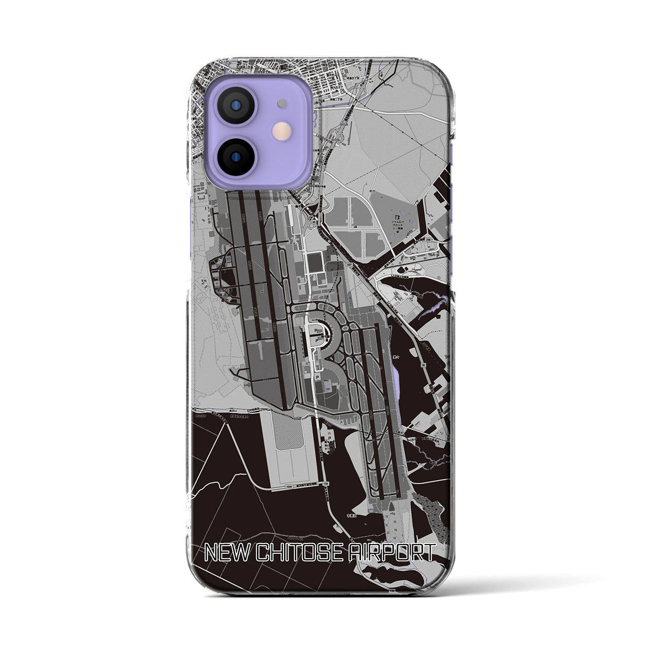 【新千歳空港(北海道)】地図柄iPhoneケース(クリアタイプ)