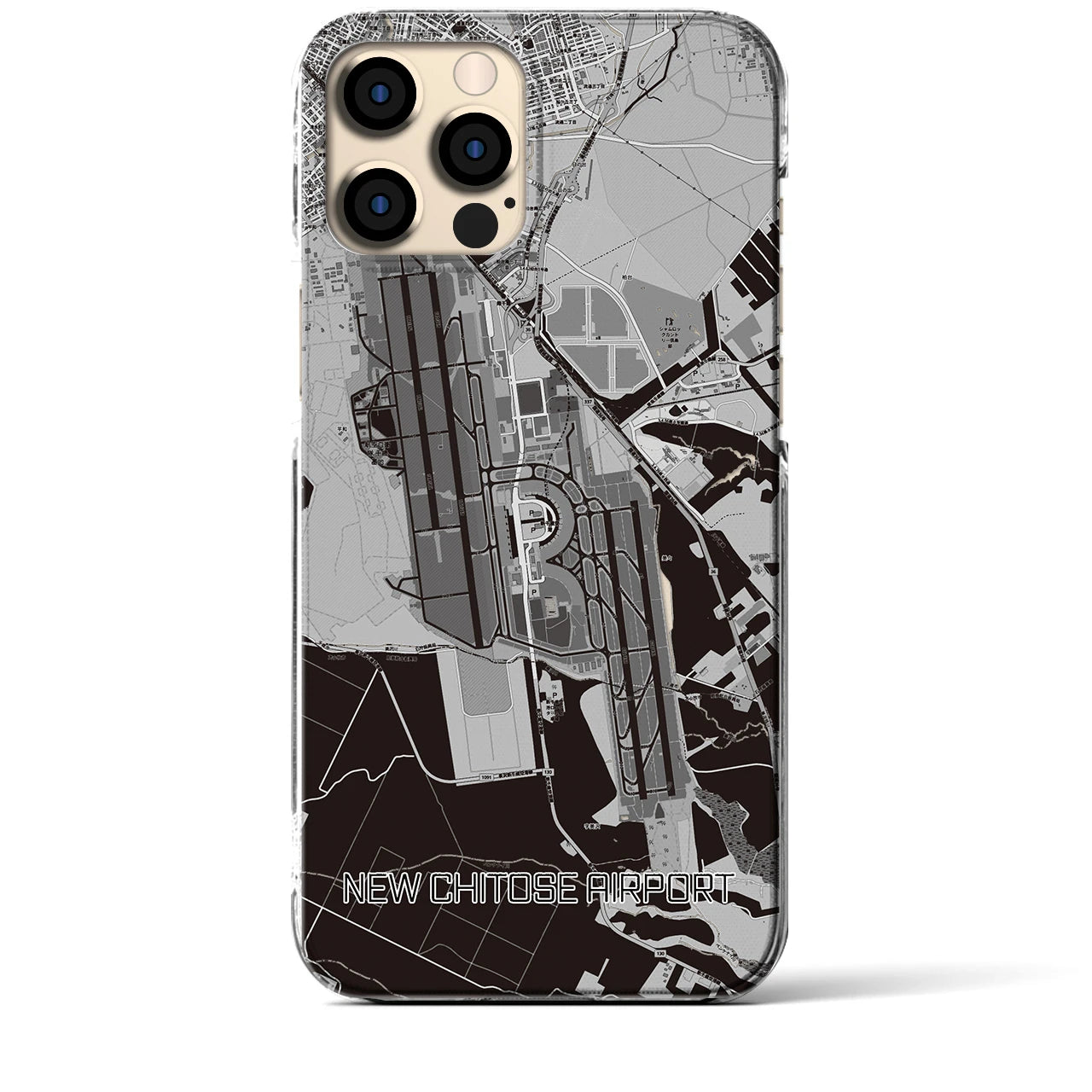 【新千歳空港(北海道)】地図柄iPhoneケース(クリアタイプ)
