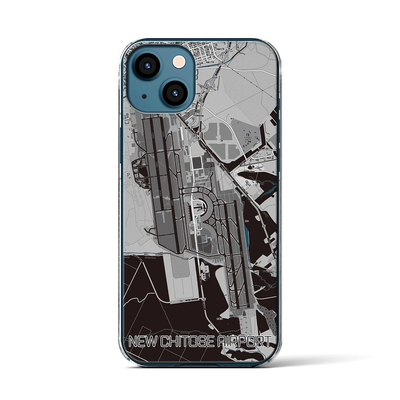 【新千歳空港(北海道)】地図柄iPhoneケース(クリアタイプ)