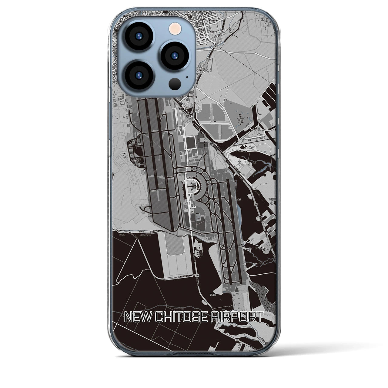 【新千歳空港(北海道)】地図柄iPhoneケース(クリアタイプ)