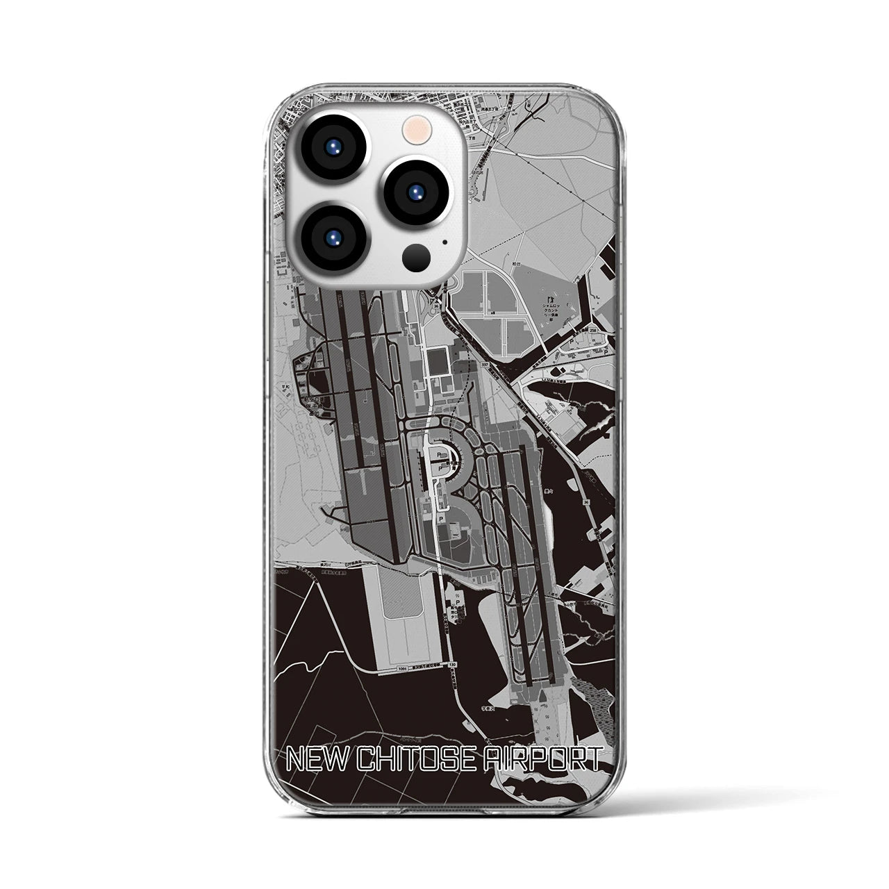 【新千歳空港(北海道)】地図柄iPhoneケース(クリアタイプ)