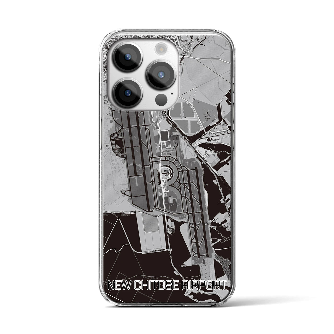 【新千歳空港(北海道)】地図柄iPhoneケース(クリアタイプ)