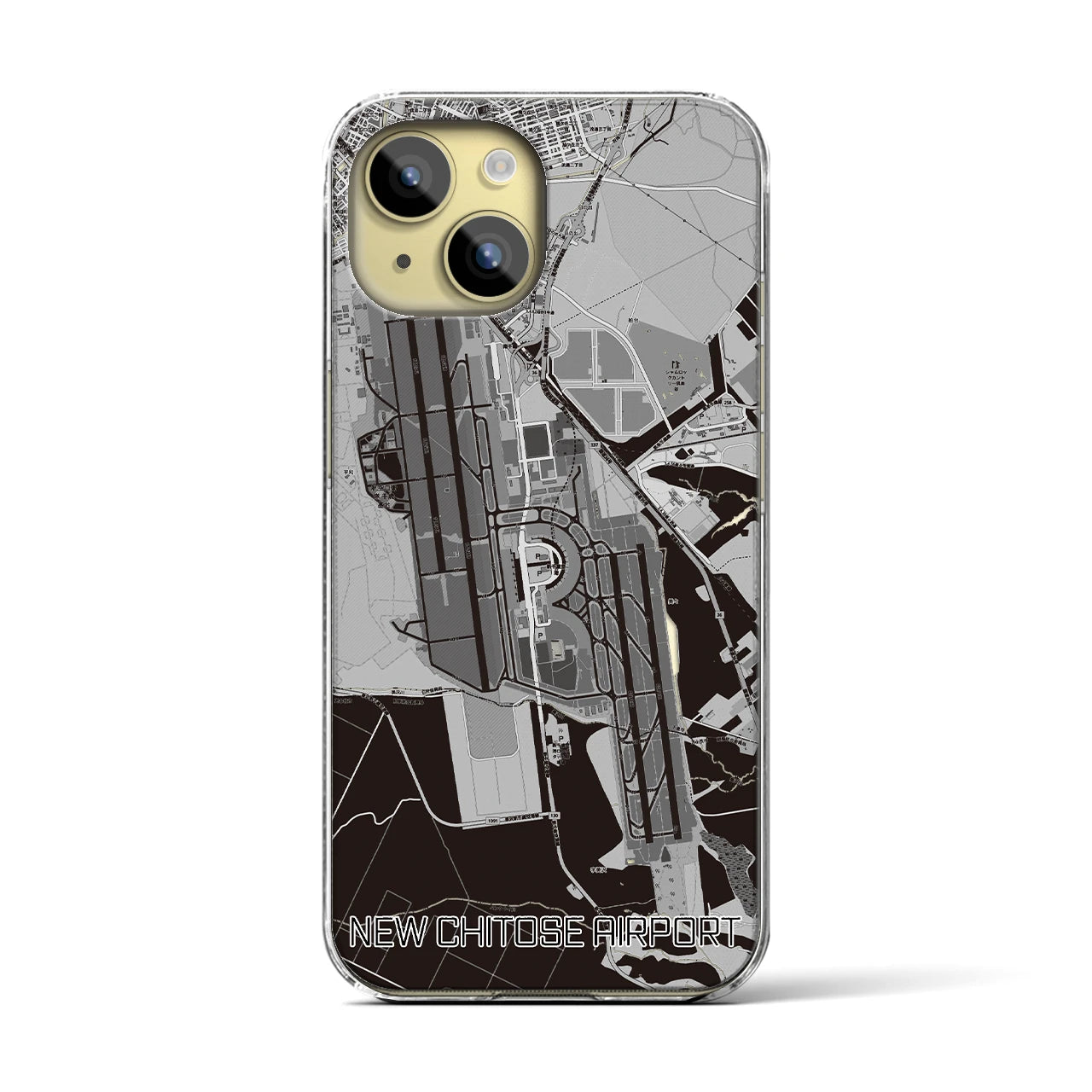 【新千歳空港(北海道)】地図柄iPhoneケース(クリアタイプ)