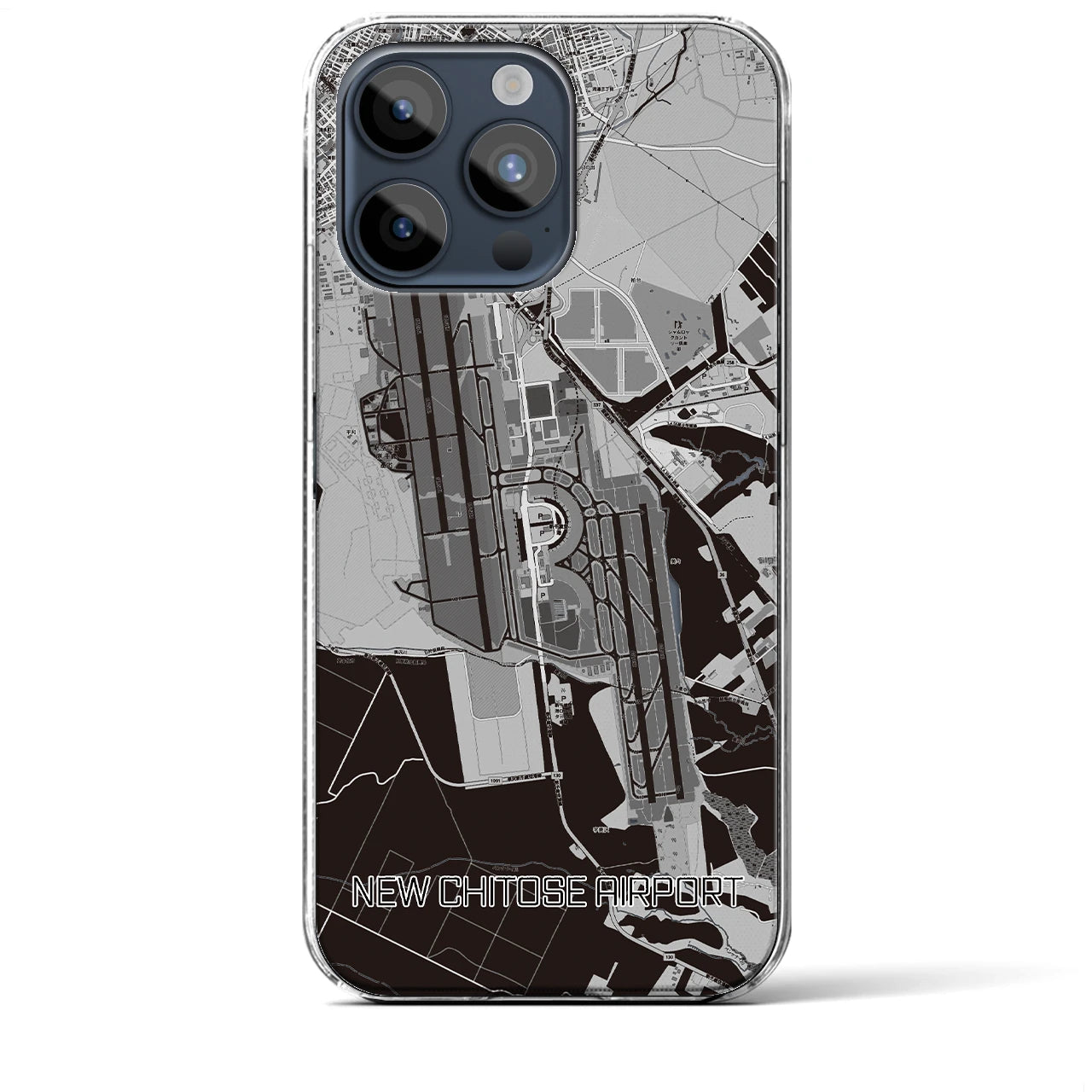 【新千歳空港(北海道)】地図柄iPhoneケース(クリアタイプ)