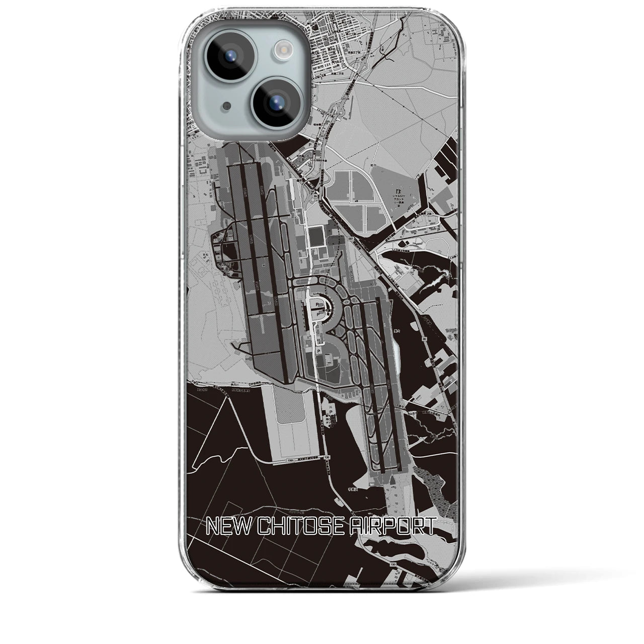 【新千歳空港(北海道)】地図柄iPhoneケース(クリアタイプ)