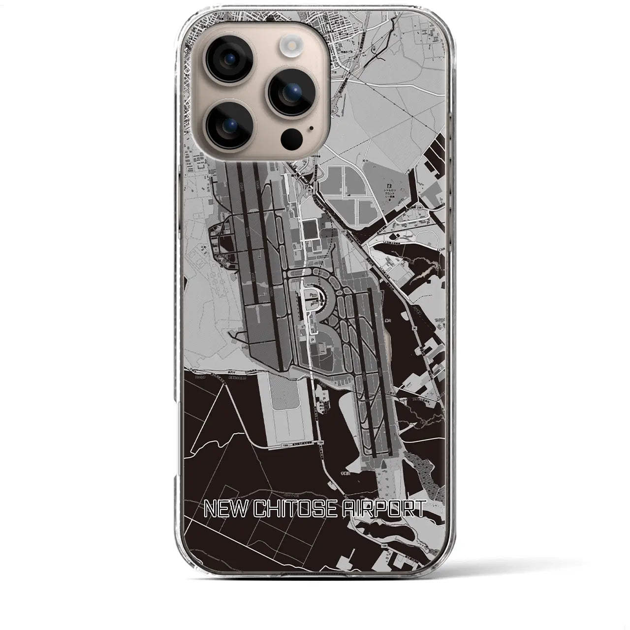 【新千歳空港(北海道)】地図柄iPhoneケース(クリアタイプ)