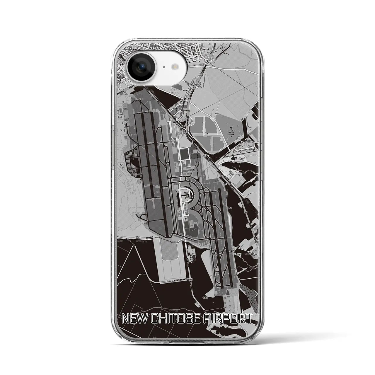 【新千歳空港(北海道)】地図柄iPhoneケース(クリアタイプ)