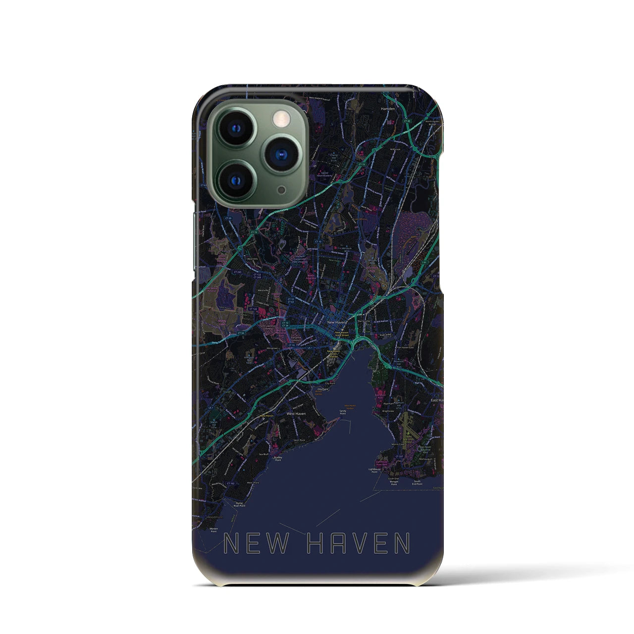 【ニューヘイブン(アメリカ)】地図柄iPhoneケース(バックカバータイプ)