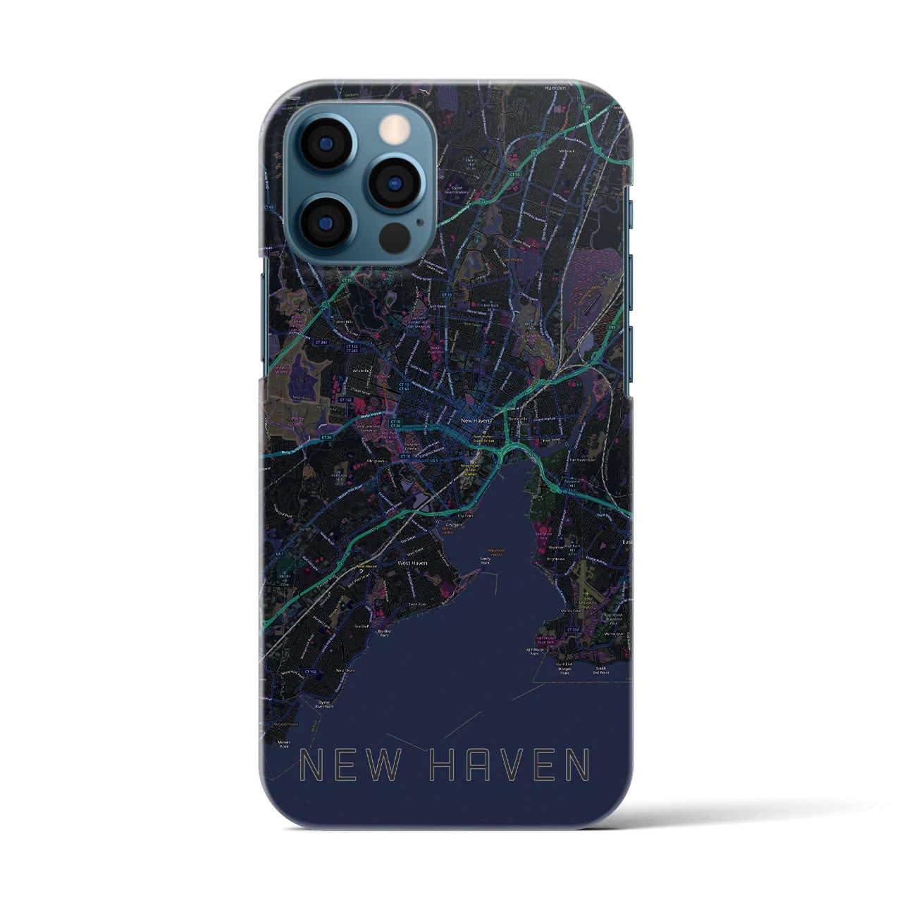 【ニューヘイブン(アメリカ)】地図柄iPhoneケース(バックカバータイプ)