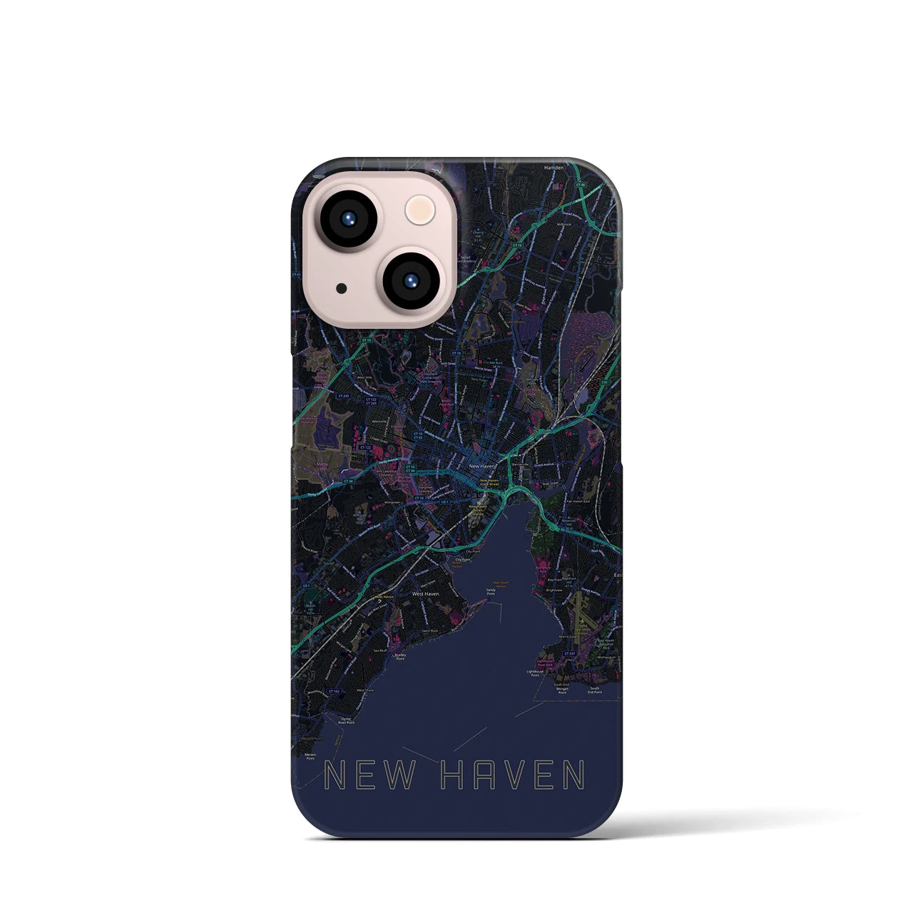 【ニューヘイブン(アメリカ)】地図柄iPhoneケース(バックカバータイプ)