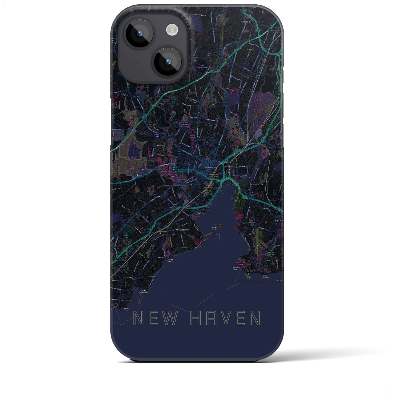 【ニューヘイブン(アメリカ)】地図柄iPhoneケース(バックカバータイプ)