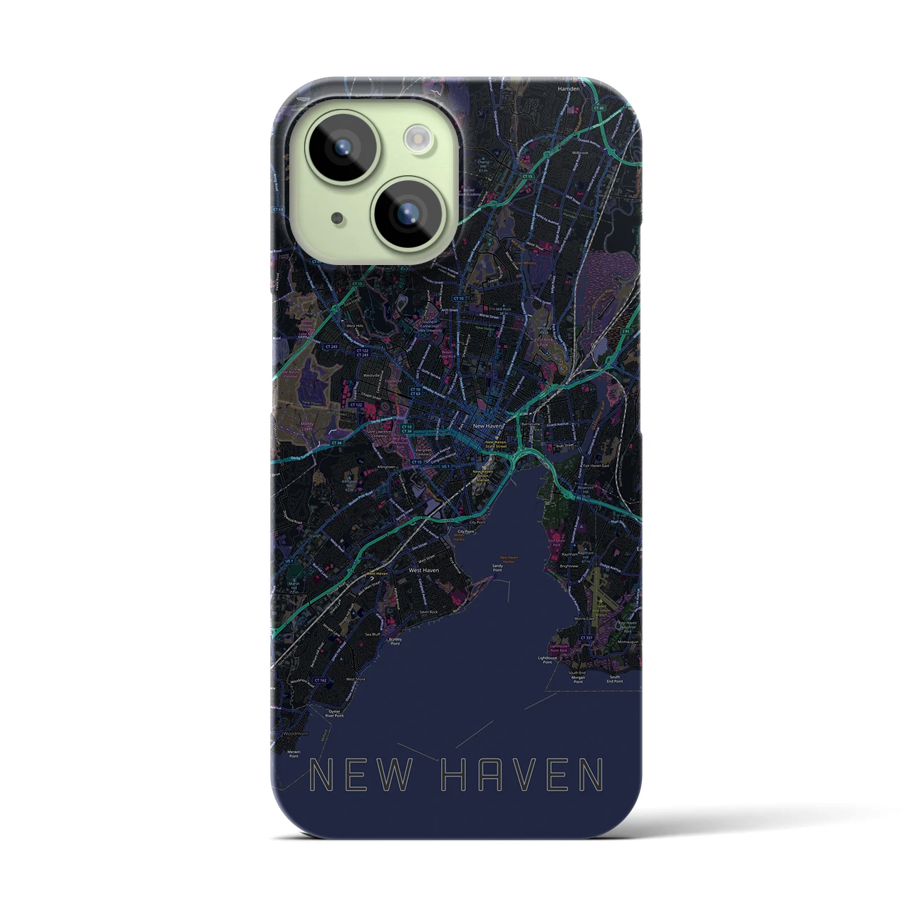 【ニューヘイブン(アメリカ)】地図柄iPhoneケース(バックカバータイプ)