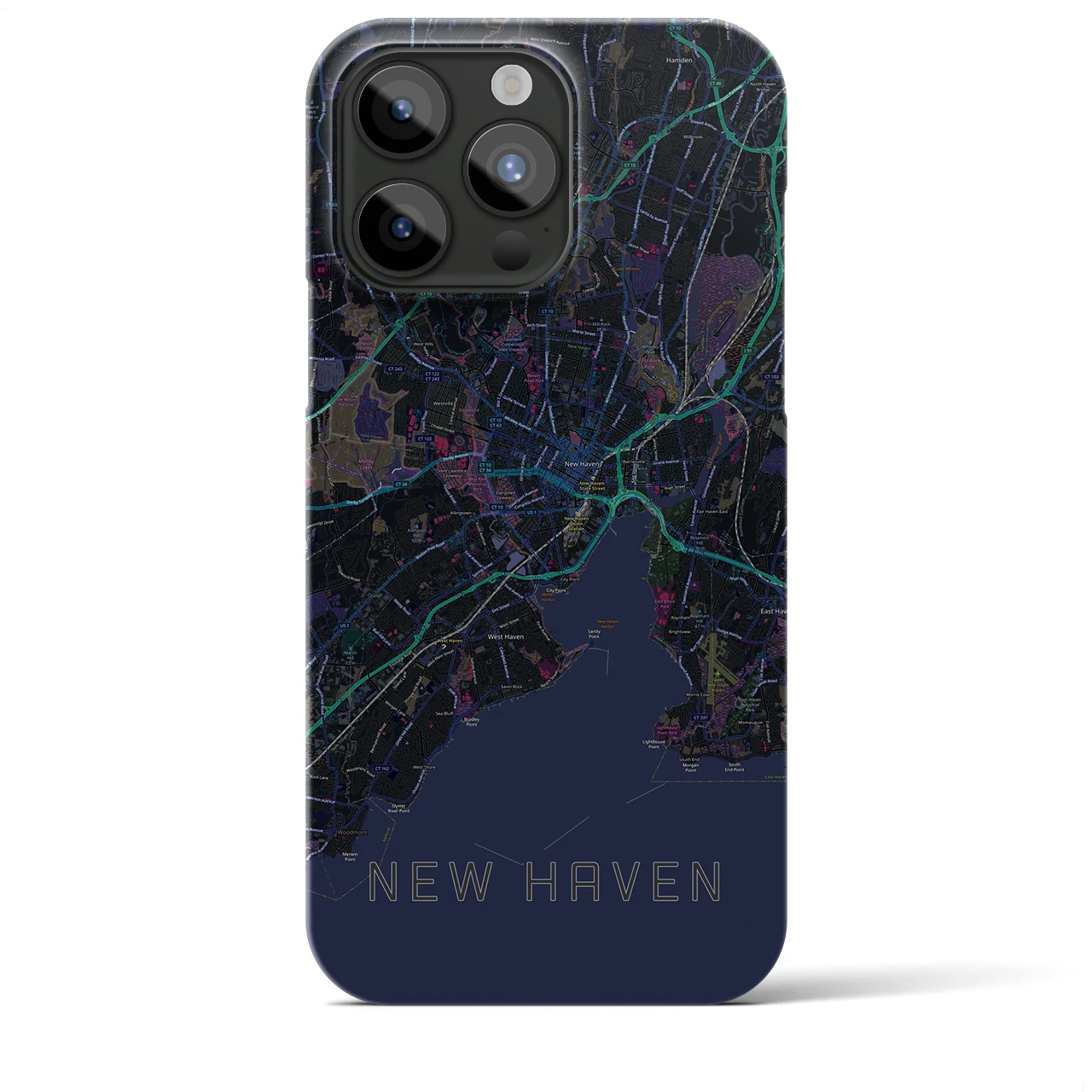 【ニューヘイブン(アメリカ)】地図柄iPhoneケース(バックカバータイプ)