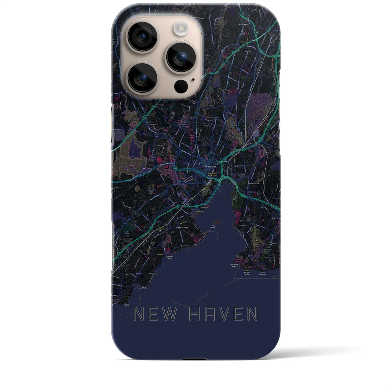 【ニューヘイブン(アメリカ)】地図柄iPhoneケース(バックカバータイプ)
