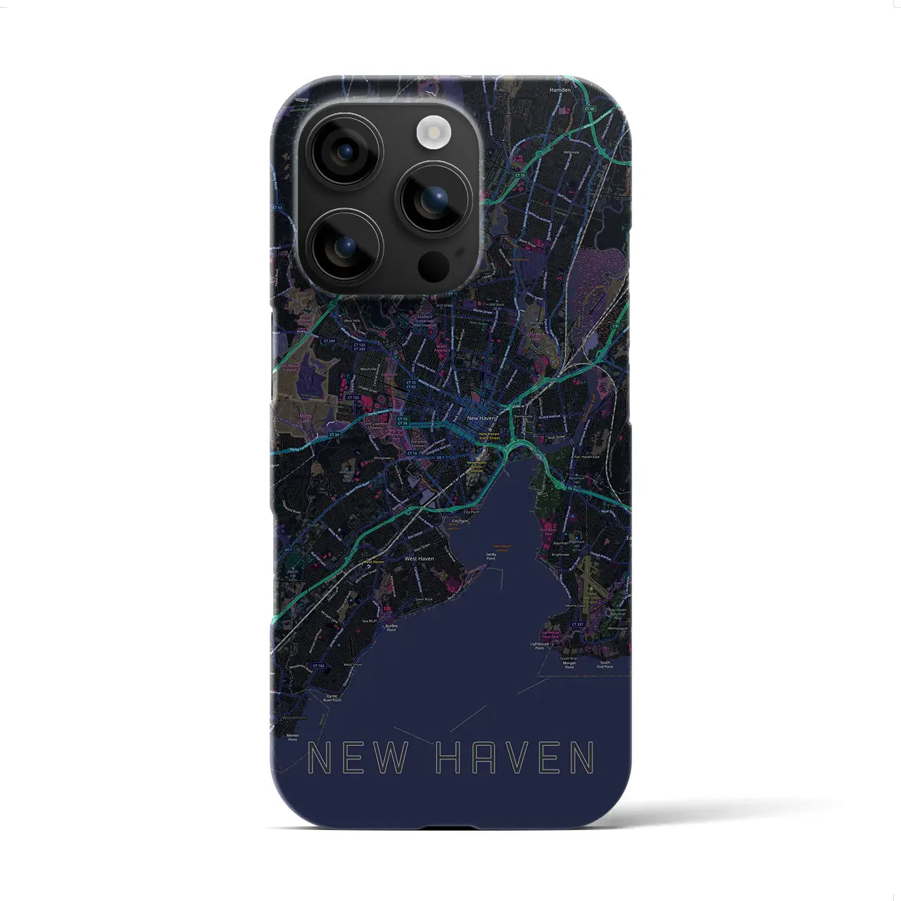 【ニューヘイブン(アメリカ)】地図柄iPhoneケース(バックカバータイプ)