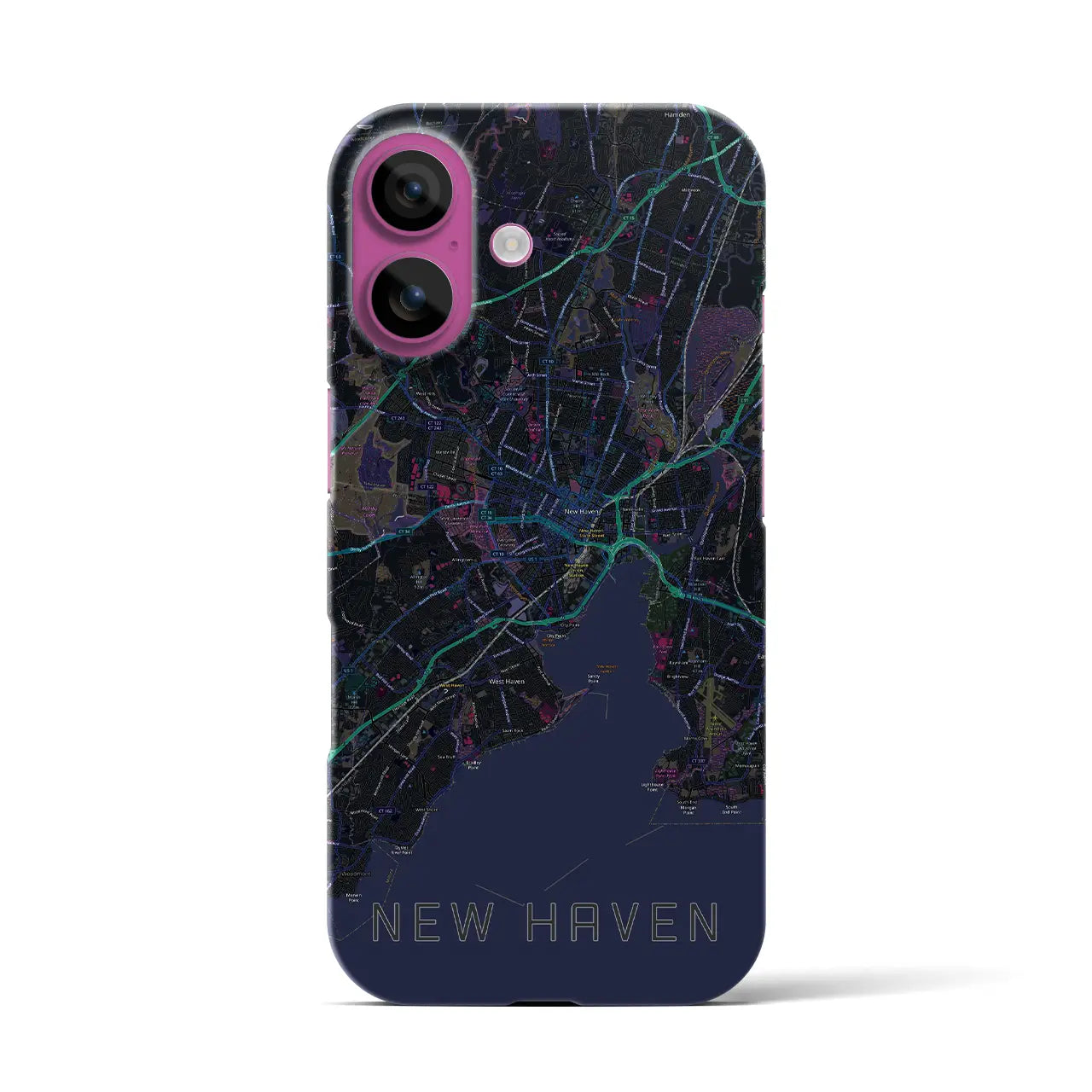 【ニューヘイブン(アメリカ)】地図柄iPhoneケース(バックカバータイプ)