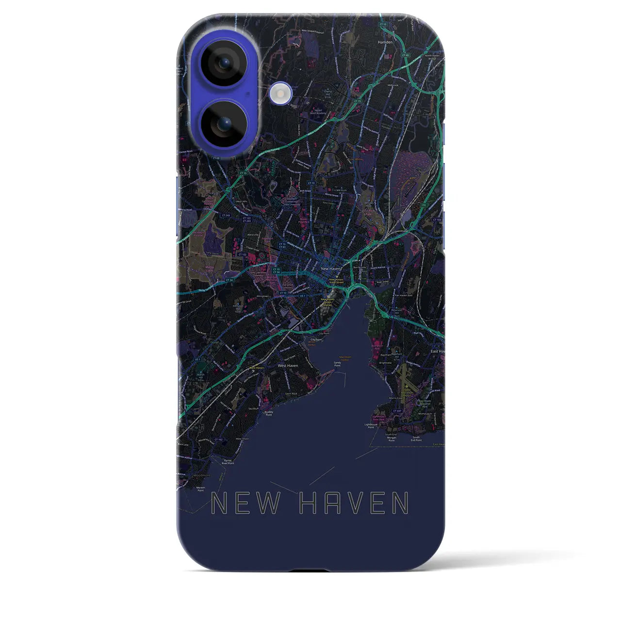 【ニューヘイブン(アメリカ)】地図柄iPhoneケース(バックカバータイプ)