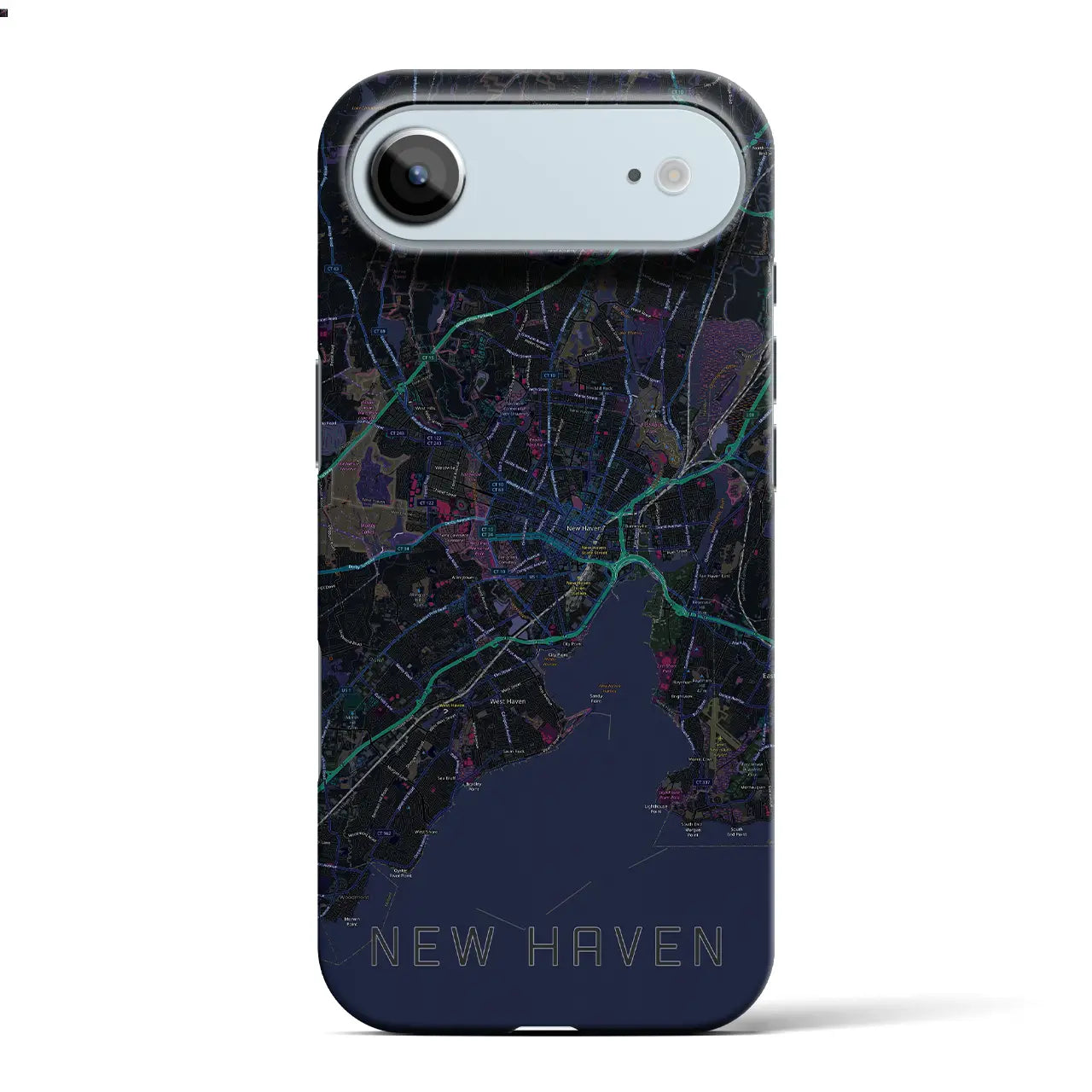 【ニューヘイブン(アメリカ)】地図柄iPhoneケース(バックカバータイプ)