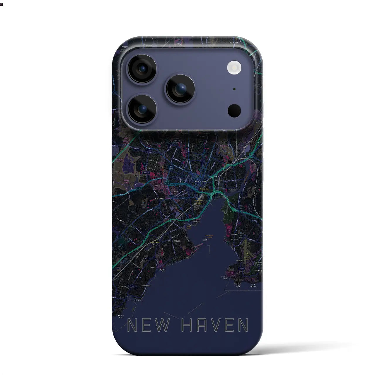 【ニューヘイブン(アメリカ)】地図柄iPhoneケース(バックカバータイプ)