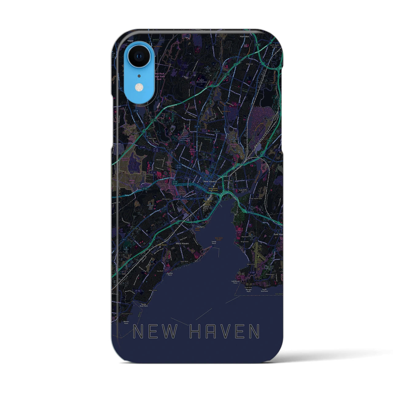 【ニューヘイブン(アメリカ)】地図柄iPhoneケース(バックカバータイプ)