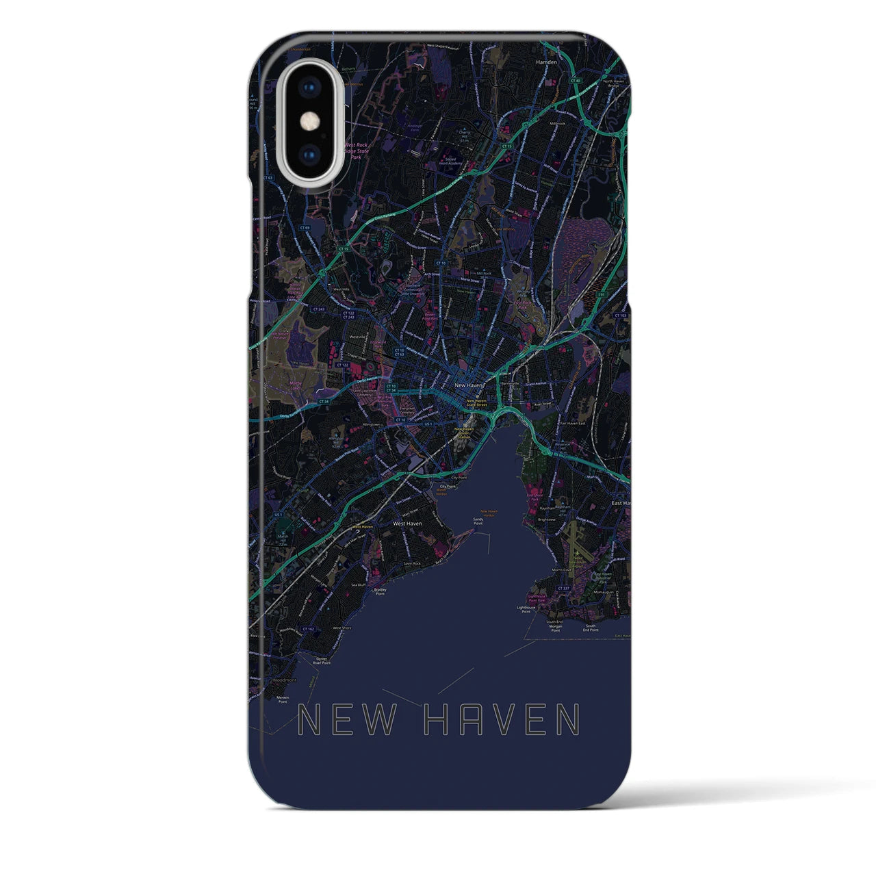 【ニューヘイブン(アメリカ)】地図柄iPhoneケース(バックカバータイプ)