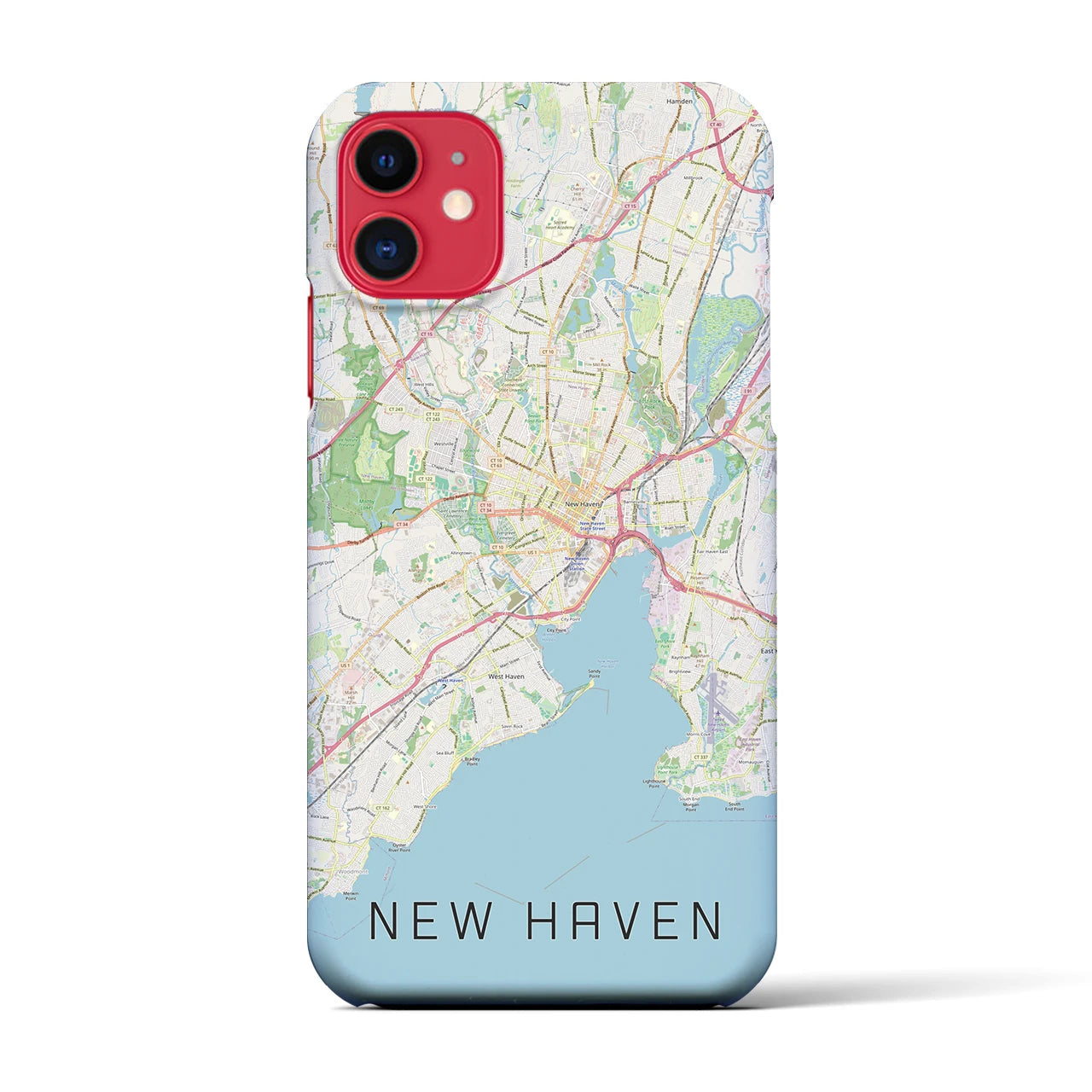 【ニューヘイブン(アメリカ)】地図柄iPhoneケース(バックカバータイプ)