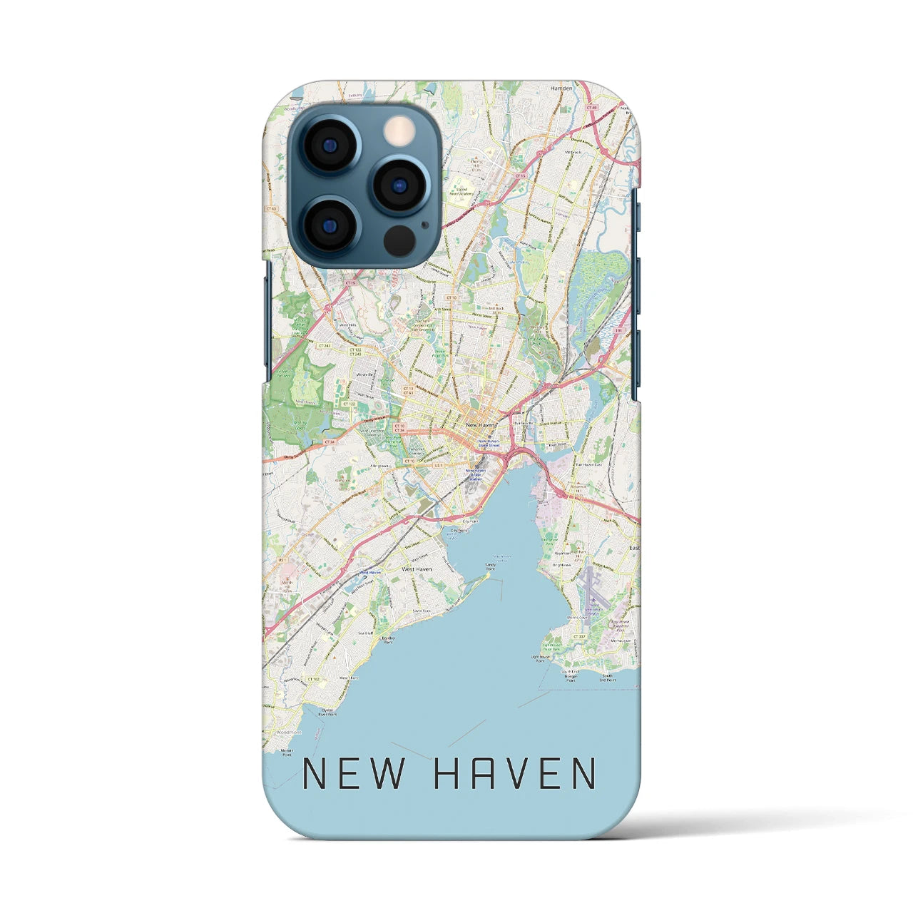 【ニューヘイブン(アメリカ)】地図柄iPhoneケース(バックカバータイプ)