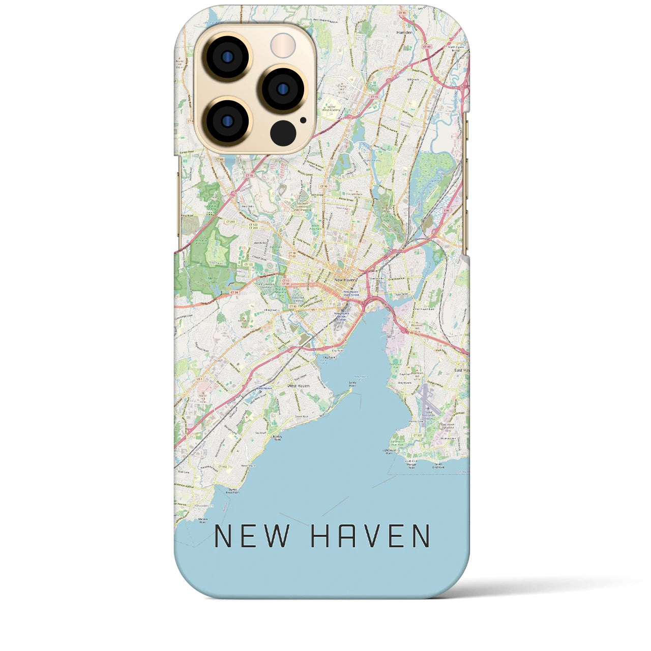 【ニューヘイブン(アメリカ)】地図柄iPhoneケース(バックカバータイプ)