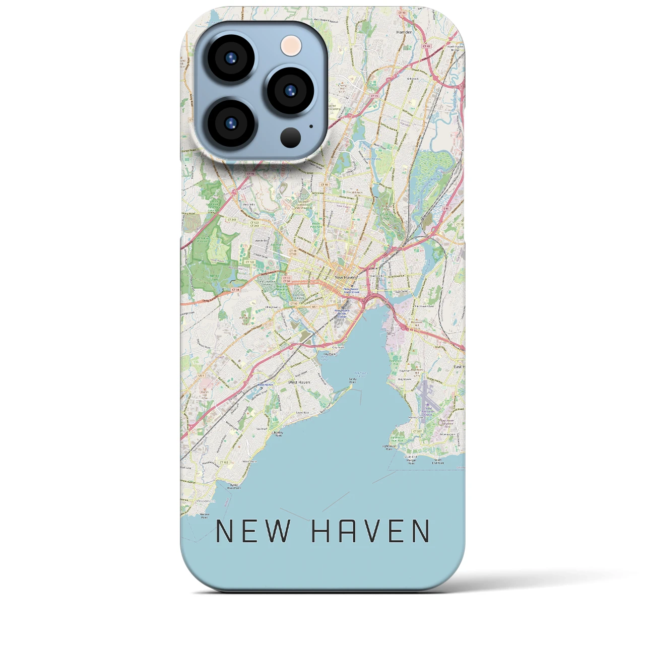 【ニューヘイブン(アメリカ)】地図柄iPhoneケース(バックカバータイプ)
