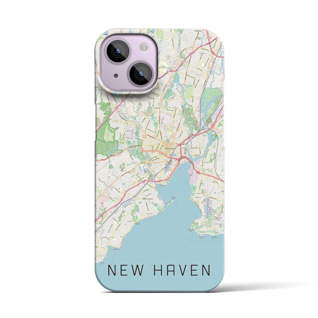 【ニューヘイブン(アメリカ)】地図柄iPhoneケース(バックカバータイプ)