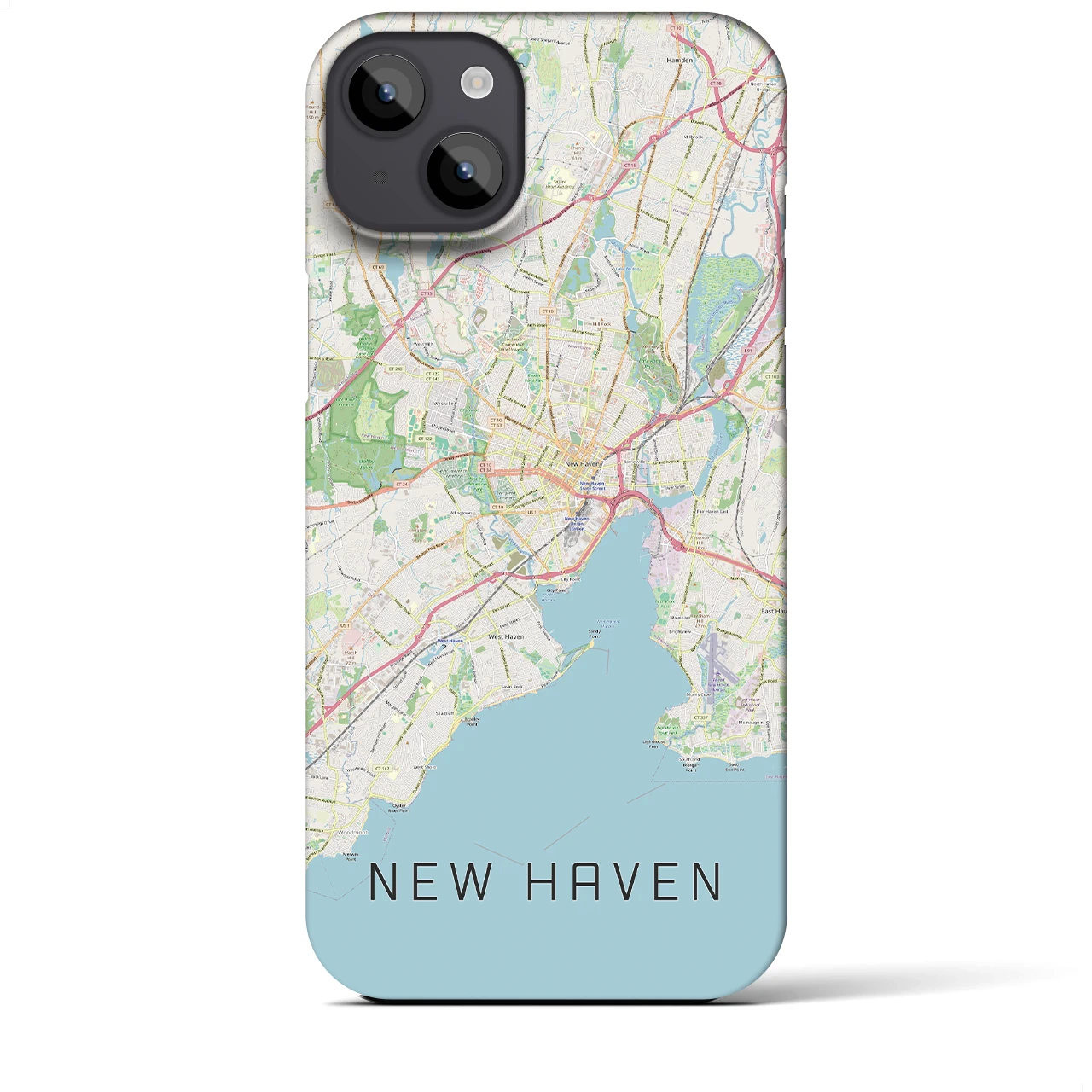 【ニューヘイブン(アメリカ)】地図柄iPhoneケース(バックカバータイプ)