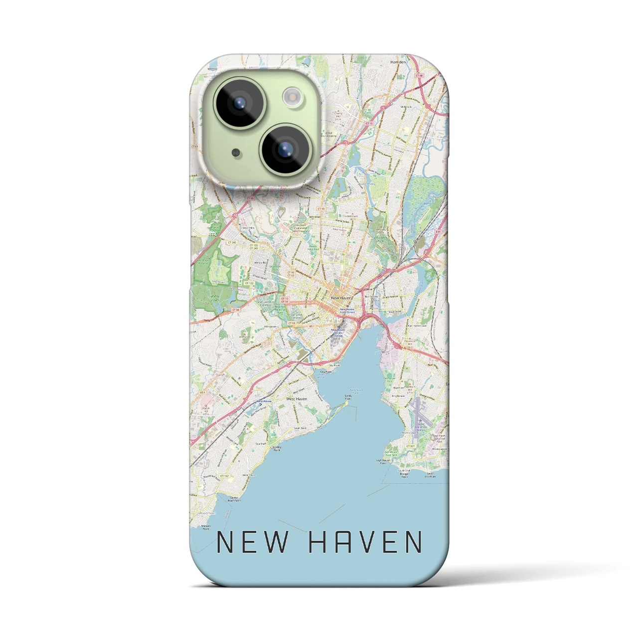【ニューヘイブン(アメリカ)】地図柄iPhoneケース(バックカバータイプ)