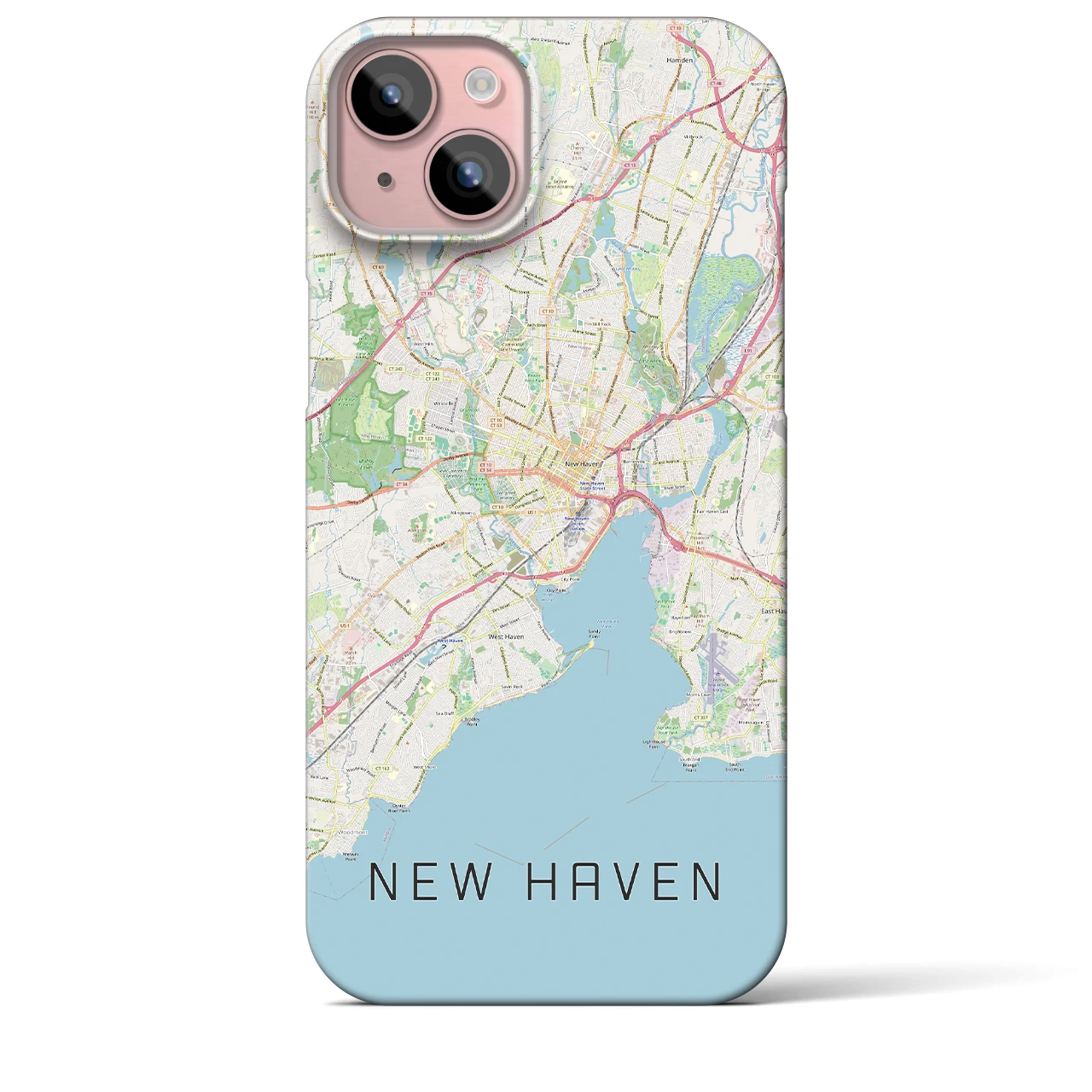 【ニューヘイブン(アメリカ)】地図柄iPhoneケース(バックカバータイプ)