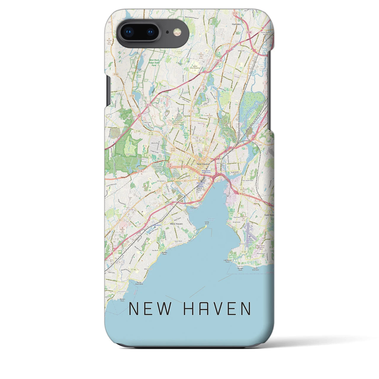 【ニューヘイブン(アメリカ)】地図柄iPhoneケース(バックカバータイプ)