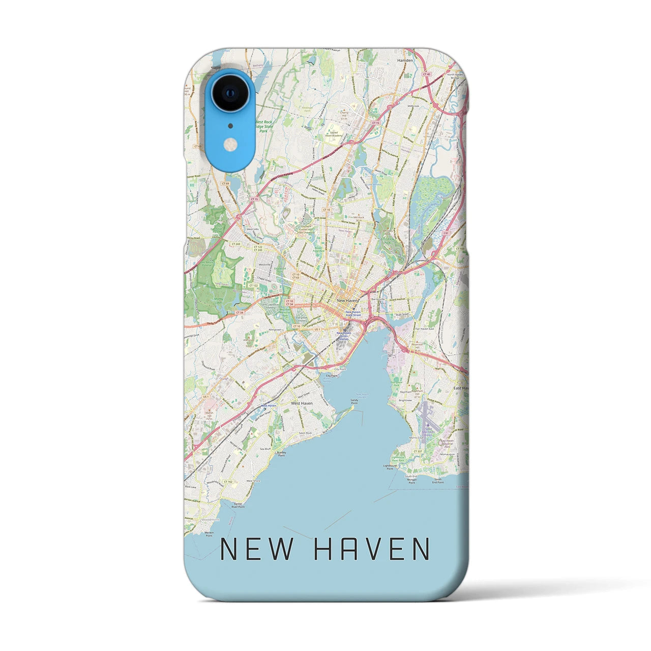 【ニューヘイブン(アメリカ)】地図柄iPhoneケース(バックカバータイプ)