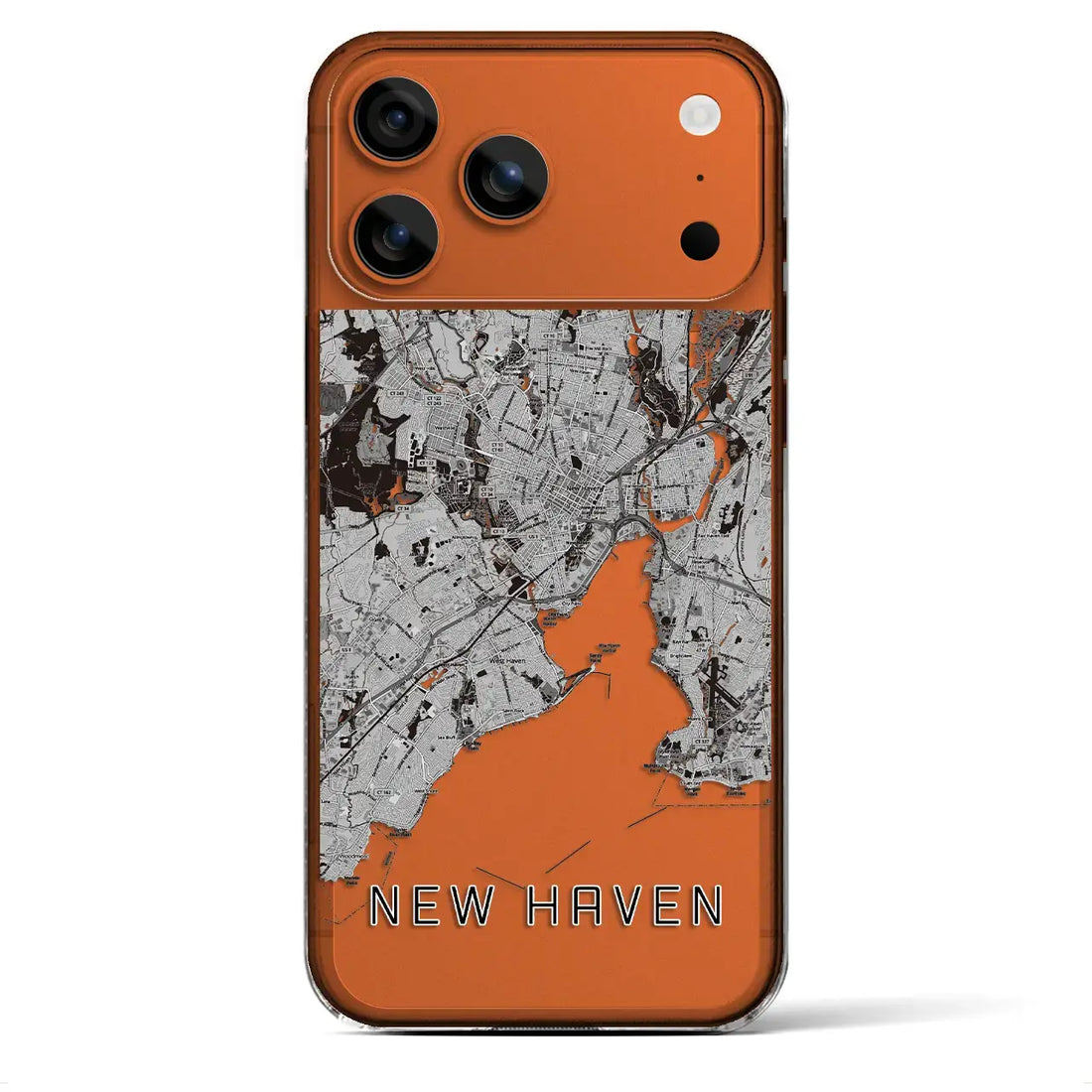 【ニューヘイブン(アメリカ)】地図柄iPhoneケース(クリアタイプ)