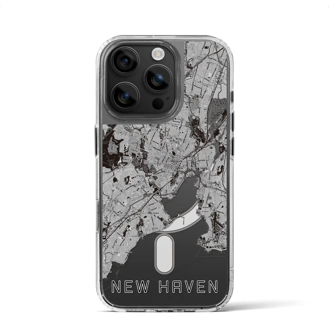 【ニューヘイブン(アメリカ)】地図柄iPhoneケース(MagSafeタイプ)